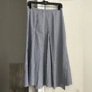 Theory blue and white checkered skirt